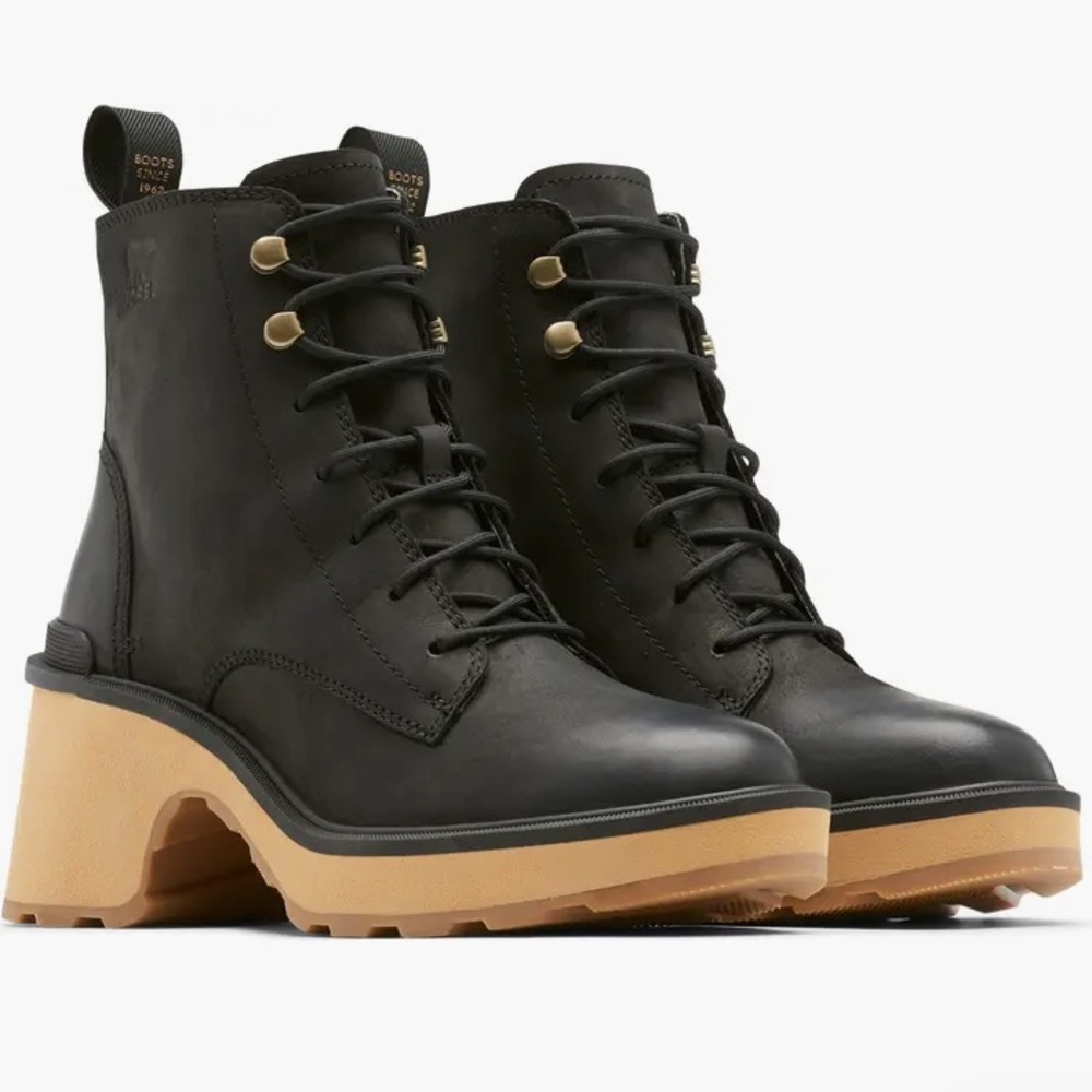 Sorel Black Hi-Line Waterproof Lace-Up Boots